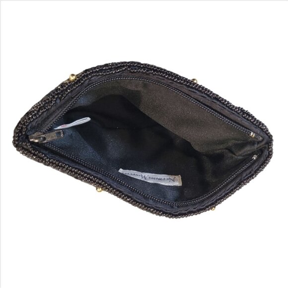 Neiman Marcus Vintage Beaded Mini Bag Coin Purse Black Gold - Picture 4 of 9